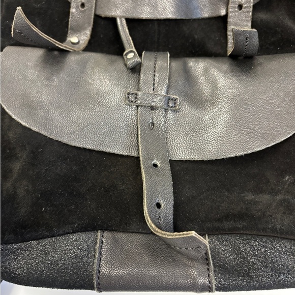 Mila Louise Paris Black Leather and Suede purse Backpack excellent condition main image 11